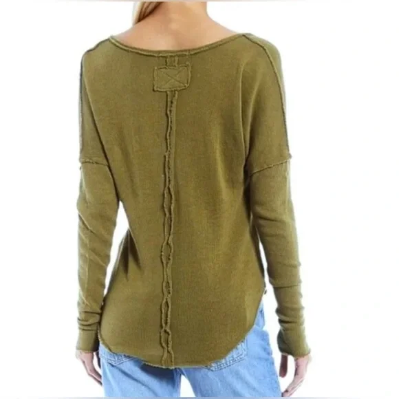 Free People Come And Get It Top in Green - Picture 3 of 7